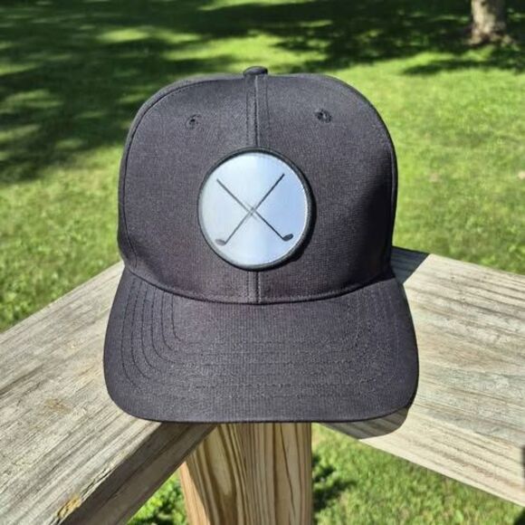 Signatures Crossed Golf Club Adjustable Baseball Hat - Black - Picture 1 of 6